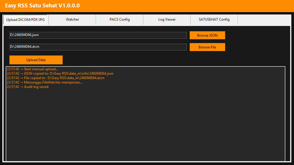 Upload DICOM/PDF/JPG